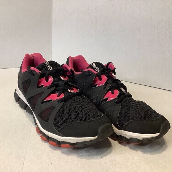 Women's Reebok Realflex Running Shoes Size 9 #1083125997 Pink/Black/White - Picture 2 of 12